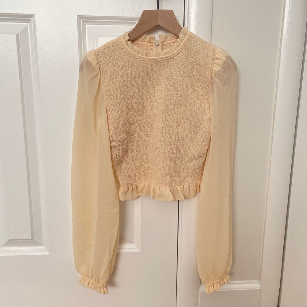 NWT Aritzia Wilfred Tempest Blouse Tapioca Yellow XXS